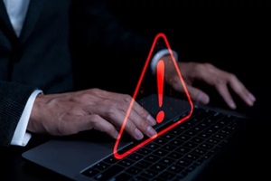 alert system concept, system hacked on computer network, data breach cybersecurity vulnerability, cybercrime and virus